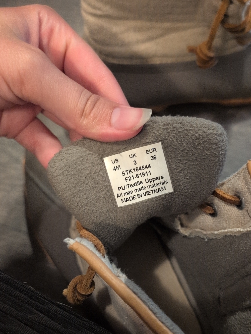 Sperry Gray and Tan Waterproof Lace-Up Duck Boots - Picture 5 of 5